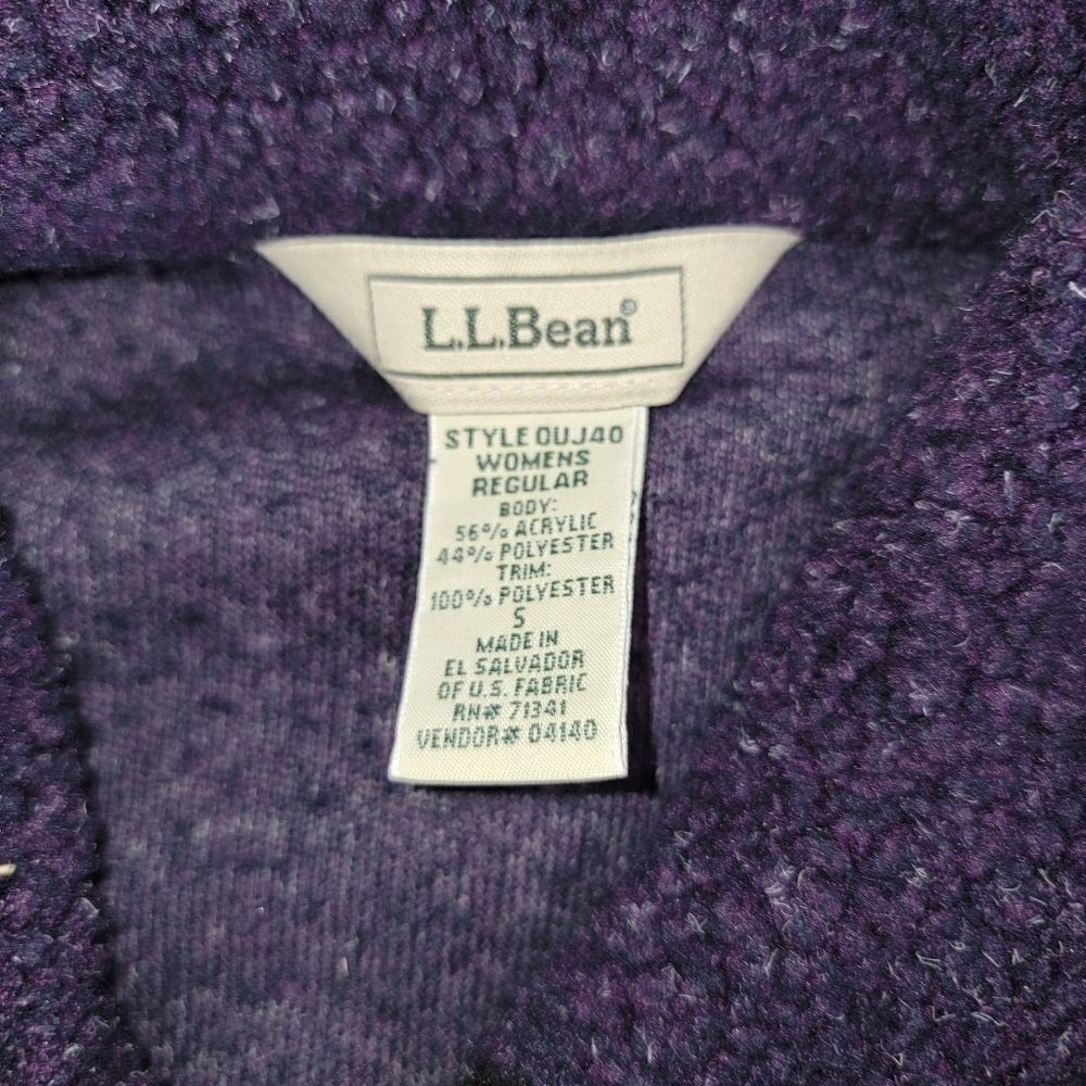 LL Bean vintage dark purple sherpa sweater - Picture 4 of 4
